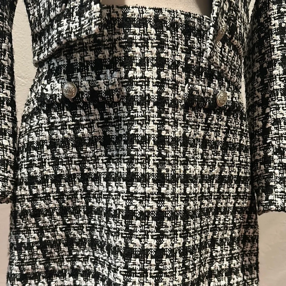 Black and White Houndstooth Women's Jacket